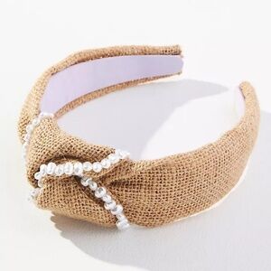 Anthropologie Violet and Brooks Embellished Jute Headband